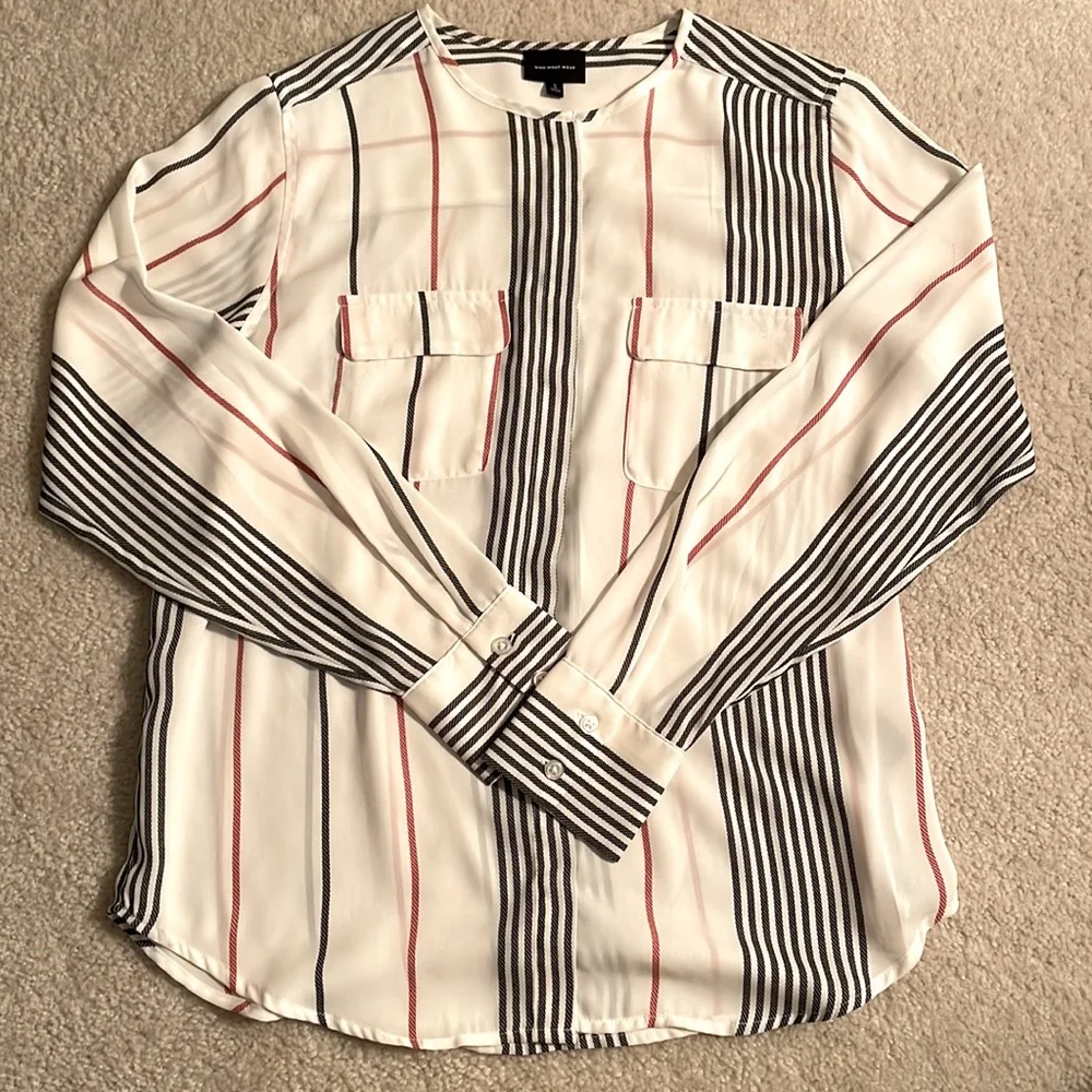 Who What Wear Striped Shirt - Picture 1 of 1